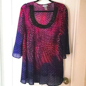 Catherine's 2x pleated plus sized top